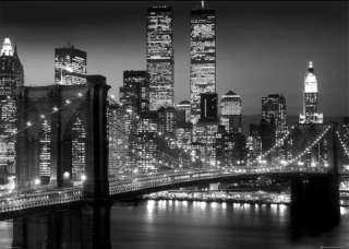 New York   Brooklyn Bridge, Nacht XXL Poster (136 x 96cm)