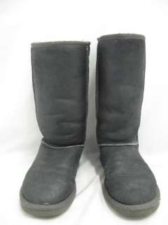 Ugg Metallic Charcoal Suede Shearling Lined Boots 7  