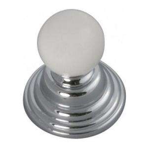Hickory Hardware Gaslight 1 1/4 In. Chrome With White Knob P3411 CHW 