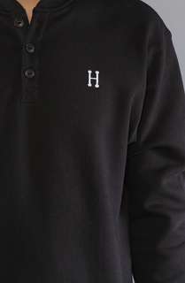HUF The Classic H Henley in Black  Karmaloop   Global Concrete 