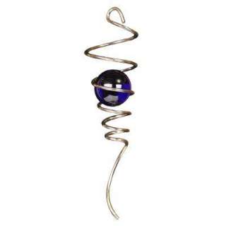 Iron Stop Nickel Spiral Tail With Blue Ball Wind Spinner Accessory 
