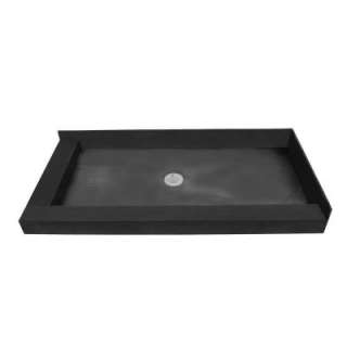   Base 37 in. D x 60 in. W, Double Threshold Shower Base Center Drain