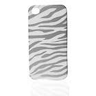 IMD Gray Zebra Print White Hard Back Cover Guard Case Protector for 