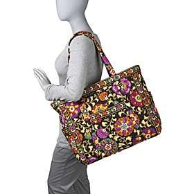 Nwt vera Bradley Get Carried Away Night and Day Tote bag X Large Roomy 