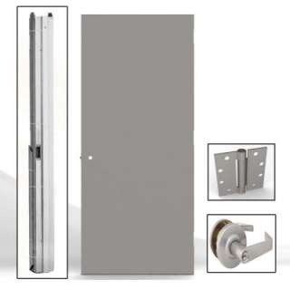   Gray Left Hand Flush Entrance Fire Proof Door Unit with KnockdownFrame