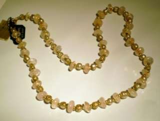Vntg French Baroque Haskell Pearl Rose Quartz Necklace  