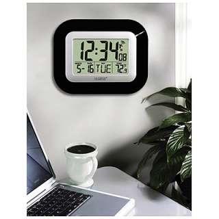 La Crosse Atomic Digital Wall Clock, Black WT 8005U B