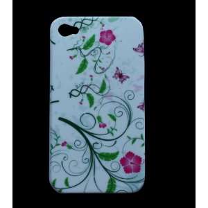   Cover in weiß   Rosa Blume Schmetterling Blatt / Butterfly Leaf Style