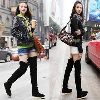   Shoe Warm Lined Winter Snow Thigh Knee Low Heel Boots All Size  
