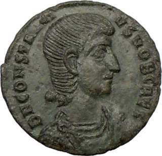   GALLUS 352AD Roman Caesar Authentic Ancient Coin GALLEY Chi Rho  