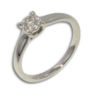 Verlobungsring aus 750/  Weissgold mit Diamanten 0,5 Karat Look mit 