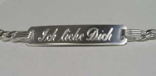 Silber Armband ICH LIEBE DICH 19 cm + Gravur (4680)  