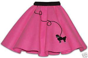 NEW Hot Pink 50s POODLE SKIRT Youth 10/11/12 yrs  
