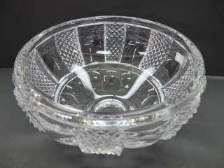 Hand Cut glass bowl HAND POLISHED crystal signed  