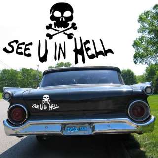 Auto Aufkleber Totenkopf Skull See U in Hell, Sticker  