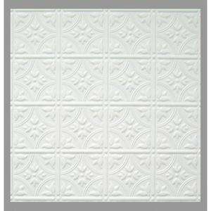 Pack 2 X 4 Styrene Faux TIN Style White Ceiling Tiles no. 209 