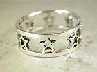 COOL STERLING SILVER OPEN STAR BAND RING size 10