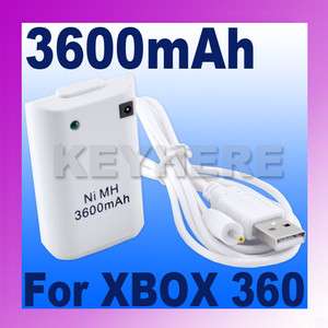 3600mAh Controller Battery Pack+Cable For Xbox 360 game  