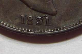 1831 no WW LARGE Copper 1c PENNY only 806k 3 Yr Type GREAT BRITAIN UK 
