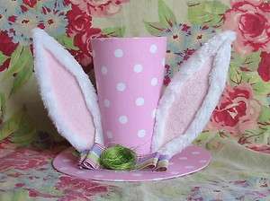Easter Bunny Rabbit Ears Top Hat Table Decoration Pink  