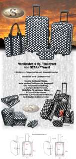 4tlg Trolley Set STARK Kofferset Koffer schwarz / weiß  