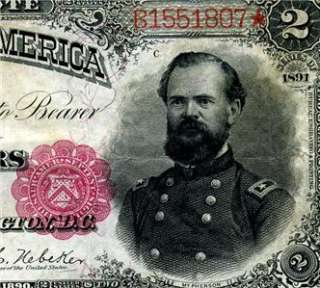 HGR 1891 $2 Treasury Note RARE McPherson AWESOME GRADE  