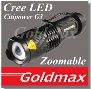   7W CREE Q5 LED Torch LED High Power LED Adjustable G3 flashlight Sk 68