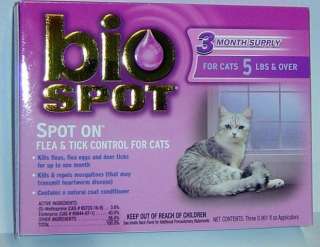 BIO SPOT FLEA & TICK CONTROL CATS & KITTENS UNDER 5 LB.  