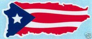 PUERTO RICO MAP WITH FLAG, STICKER DECAL  