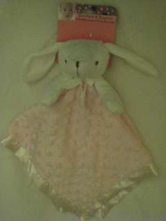   Pink Ivory Minky Dot Bunny Rabbit Lovey Security Blanket NWT  