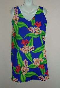 Hilo Hattie Misses Dress Size Large Tropical Print p/o  