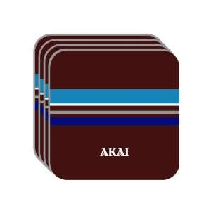Personal Name Gift   AKAI Set of 4 Mini Mousepad Coasters (blue 