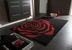 EDEL Web Teppich Rose schwarz rot in 5 Größen erhältl.  