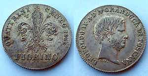 Granducato di Toscana   Moneta argento da 1 fiorino (100 quattrini 