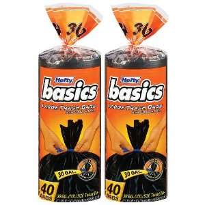  Hefty Basics Trash Bags, Twist Tie, 40 ct, 30 gallon 2 