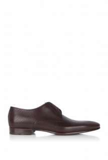 Hugo Boss Black  Chocolate Printed Texture Leather Shoes by Hugo Boss 