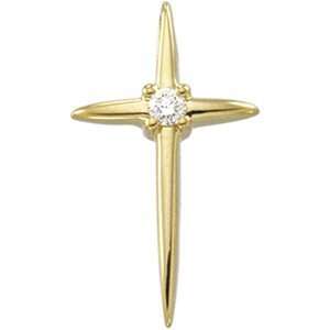    14K Yellow Gold Diamond Cross Pendant: DivaDiamonds: Jewelry
