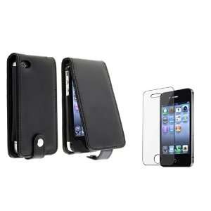  Black Leather Case with Card Holder for Apple® iPhone® 4 