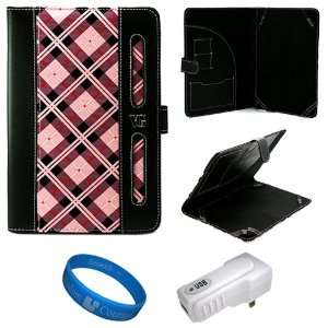  Pink Zebra Executive Leather Portfolio Carrying Case Cover 
