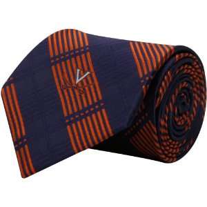 NCAA Virginia Cavaliers Navy Blue Poly Plaid Woven Tie  