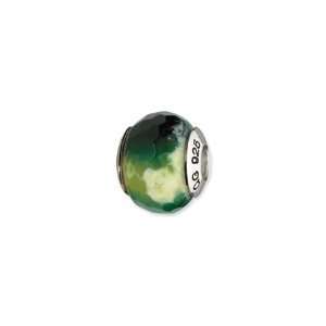  Natural Green Cracked Agate Stone Charm Jewelry