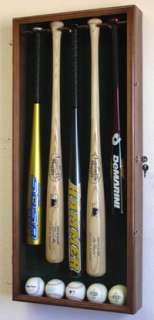 MLB Bats & Baseballs Display Case Cabinet UV Glass  
