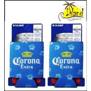  (2) Corona Extra Hibiscus Beer Can Koozies Cooler: Sports 