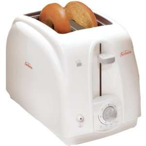   : Sunbeam 3822100 2 Slice Wide Slot Toaster , White: Kitchen & Dining