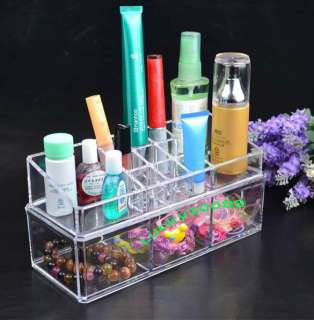 Clear Acrylic Cosmetic Organizer Makeup case Jewelry Drawer STORAGE 