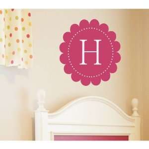  Scalloped Monogram Wall Decal Size 28 H, Color Butter 