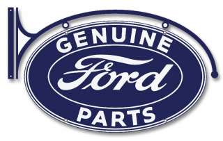 VINTAGE FORD LOGO DOUBLE SIDED METAL SIGN GENUINE PARTS  