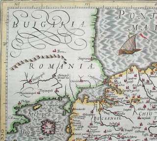 1619 Hondius Map TURKEY Natoliae Asia Minor DECORATIVE  