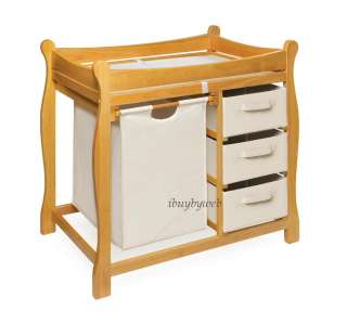 Honey Sleigh Style Baby Changing Table Hamper 3 Baskets  