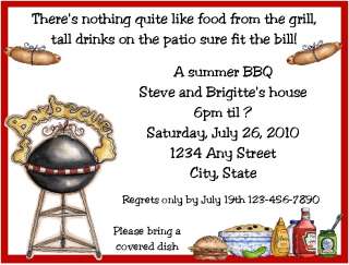 Personalized Cookout/BBQ/Family Reunion Invitations  